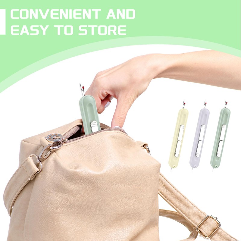 CUVZORA Pack of 3 2 in 1 Needle Threader and