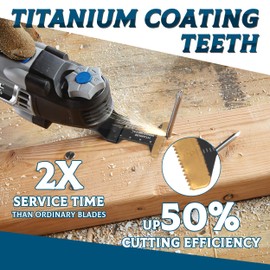 QIMEI-SHOP Multitool Saw Blades Titanium Oscillating Saw Blades Multitool Blades Accessories 44 mm for Metal Wood Plastic Compatible with Bosch Milwaukee Fine Multimaster Pack of 5