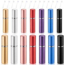 Boao 14 Pcs 5ml 10 ml Travel Perfume Atomizer Mini Refillable Spray Perfume Bottle Portable with 10 Pcs Refill Pump Dispenser Pump Transfer Tool for Outgoing Traveling(Multicolor)