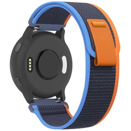 Koazon Trail Loop Nylon 18mm Watch Bands Compatible with Garmin Venu 3S/2S/Vivoactive 4S,Soft Breathable Adjustable Quick Release Sports Strap for Forerunner 265S/255S/255S Music Women Men