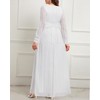 Plus Size Wedding Dress Bride White Long Sleeve Women Bridal