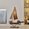FJSPERM Sailboat Shaped Wine Holder - Metal Wine Rack for