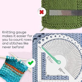 High-quality knitting ruler, knitting accessories, sock ruler for knitting, knitting ruler, knitting gauge, knitting and crochet size tool, measuring tool, multifunctional, accurate knitting stitch