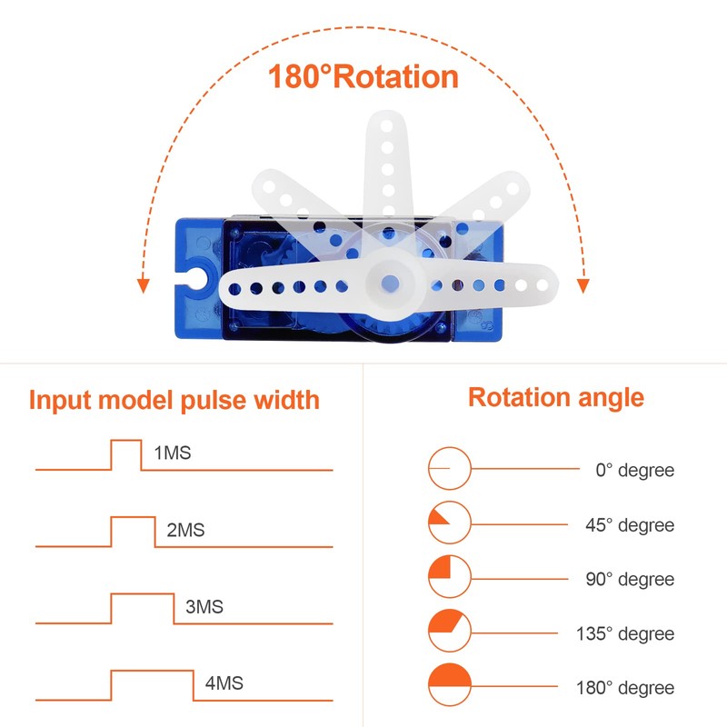 Beffkkip 4Pcs SG90 9g Micro Servos for RC Robot Helicopter