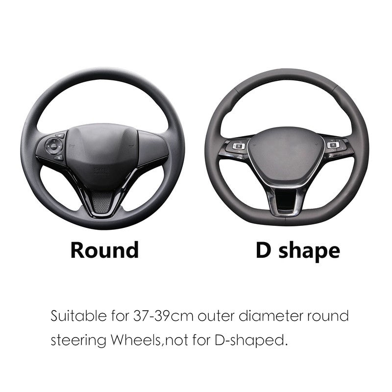 ALEMODR Custom Car Steering Wheel Cover for Toyota,Orange Premium Leather
