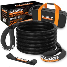 ALL-TOP Kinetic Recovery Rope, 48000Lbs, 1in x 30ft, Heavy Duty 30+% Elasticity, 16000Lbs Work Load Limit for 4x4 Offroad Vehicle