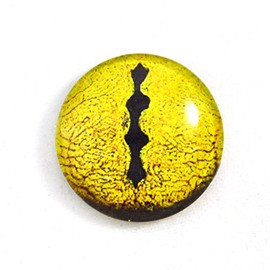 30mm Single Yellow Snake or Dragon Glass Eye for Taxidermy Sculptures or Jewelry Making Fantasy Crafts