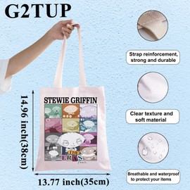 G2TUP Stewie Griffin Canvas Tote Bag Stewie Griffin Fans Gift Stewie Griffin Tour Shoulder Bag Family Stewie Merch, The Stewie Griffin, Large