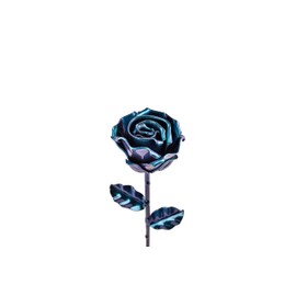 Forging Art Bcn Hand Forged Eternal Wrought Iron Rose (Cyan)