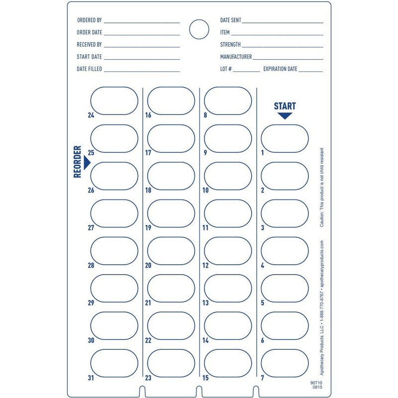 Memory Pac 6 Count Blister Pack Refill Cards (Weekly-Extra Large,