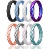 Egnaro Women's Silicone Rings Enhancers, Multipack Thin Stackable Rubber Wedding