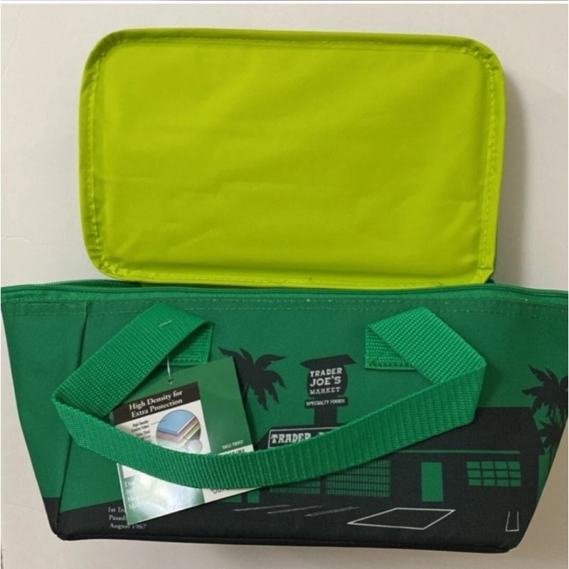 Trader Joe's Mini Insulated Cooler Tote Lunch Bag Green