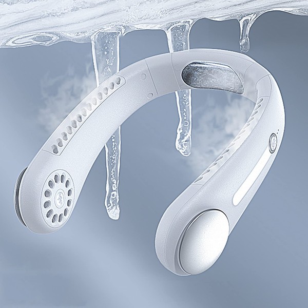 NORMIA RITA Leafless Hanging Neck Fan,[Instant Cooling] Personal Air Conditioner