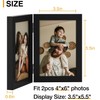 decorUhome Double 4x6 Picture Frame Vertical, Engineered Wood Bifold Photo