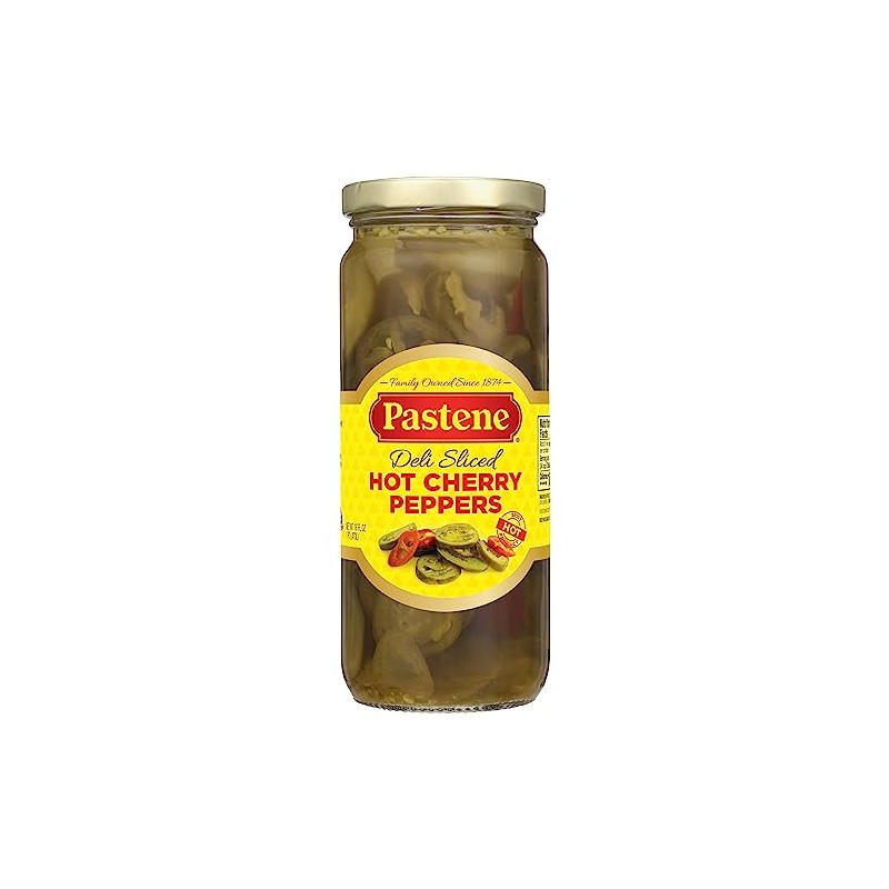 Pastene Deli Sliced Hot Cherry Peppers, 16 Ounce