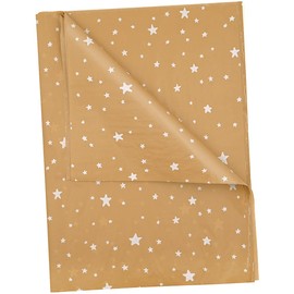 50pcs 50×35cm Brown White Star Tissue Paper,Super Stars Wrapping Paper Bulk for Wedding Birthday DIY Gift Decorations