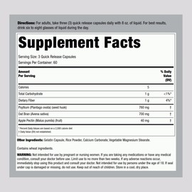 Lindberg Super Fiber | 180 Quick Release Capsules | Oat, Pectin, & Psyllium Supplement | Non-GMO & Verified Gluten Free Caps