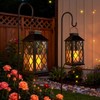 [2 Pack] TAKE ME Black 14" Solar Lanterns Outdoor Waterproof