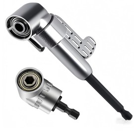 KAFENDA 2 PACK 105 Degree Right Angle Drill Adapter Hex Shank Magnetic Socket Right Angle Screwdriver Attachment Power Drills Adapters,90 Degree Drill Adapter