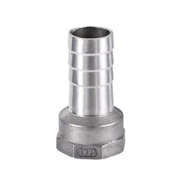 1 Pcs 304 Stainless Steel Hose Barb Fitting Coupler, 25mm Barb G1 Female Thread Tool Parts,for Connecting 1-inch bore Air Water Fuel Gas