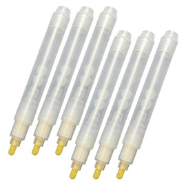 lasenersm 6 Pieces Paint Pen Empty Paint Marker 5mm Refillable Paint Bottle Marker Paints Marker Pen for Art Painting Crafts, Transparent