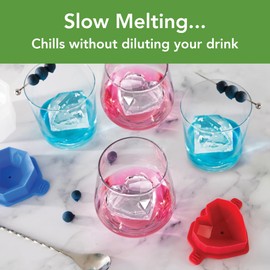 Tovolo Assorted Shaped Ice Molds, Set of 4 - Large Ice Mold Gift Set - Unique Ice Mold Chills Drinks - Odor-Free Freezer Storage, Dishwasher-Safe with Silicone Plunger