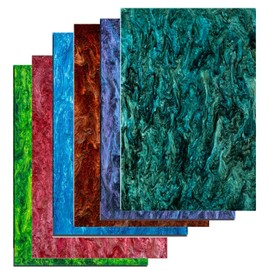 TOEPODO Pearlescent Marble Acrylic Sheets 1/8" Glitter Cast Opaque Plexiglass Sparkly Swirl Acrylic Panels for Laser Cutting Engraving Craft DIY Decor Ornaments (6, Sets, 8x12 Inch)
