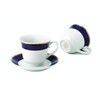 Lorren Home Trends Midnight-4 Cups and Saucers, One Size, Blue