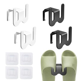 LERANXIN Pack of 4 Wall Shoe Holder, Wall Mounted, Space Aluminium Door Shoe Rack for Hanging, Shoe Organiser, Hanging Space-Saving, Shoe Rack for Entrance, Living Room, Bathroom, Balcony, Hallway