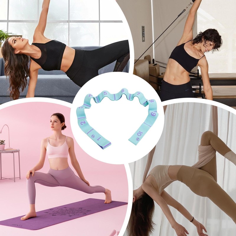 Yoga Strap with Loops, 10 Loops Leg Stretcher Belt, Strength