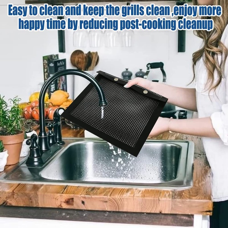 AIMALL Non-Stick BBQ Grilling Bags,BBQ Grilling Mesh Reusable PTFE Mesh