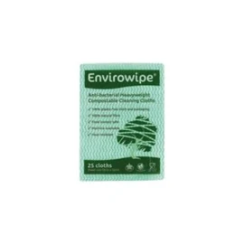 Envirowipe Antibacterial Cleaning Cloths 500x360mm Green (Pack of 25) EWF25G