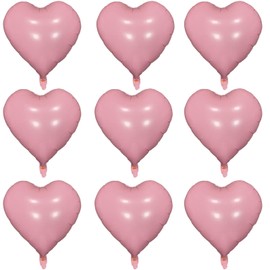 Pastel Pink Heart Shaped balloons Pack of 10,18 Inch Love Valentine Balloons Heart Romantic Balloons For Valentines Day Propose Marriage Wedding Bridal Shower Engagement Party Decorations