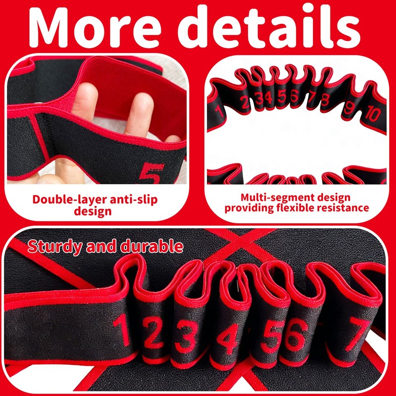 2PCS Fitness Resistance Band for Stretching and Yoga, Number Stretch
