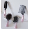 Weshin Rubber Grip Double Curve Brush for Wavy Hair, Pink,