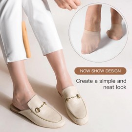 Yilanmy Toe Socks for Women 6 Pairs, Half Socks for Heels No Show Liner Toe Topper Cover Mule Sock Non-Skid Bottom