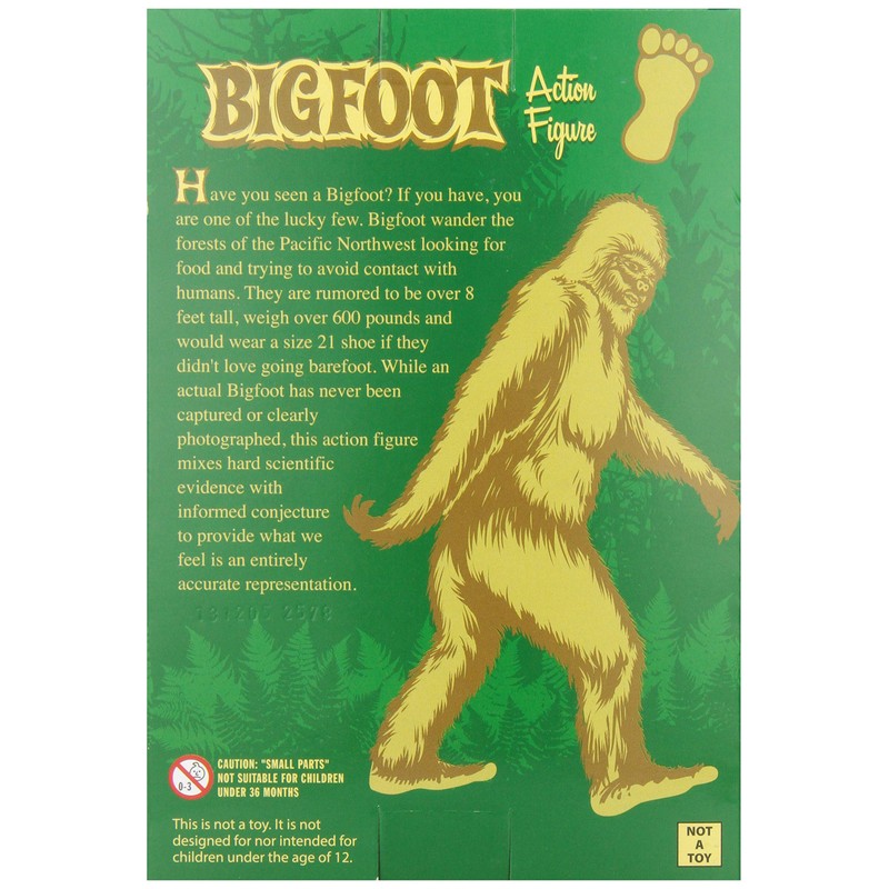 Archie Mcphee Bigfoot Action Figure Brown, Standard