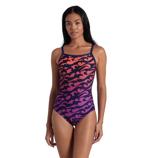 ARENA Women's Standard Performance Surfs Up Light Drop Back Swimsuit,