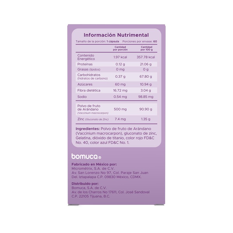 Bomuca - Zuryn | Suplemento Alimenticio con Arándano y Zinc|