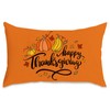 FUYUCHEN Happy Thanksgiving Pillow Cover 12x20 Inch Fall Pumpkin Leaves