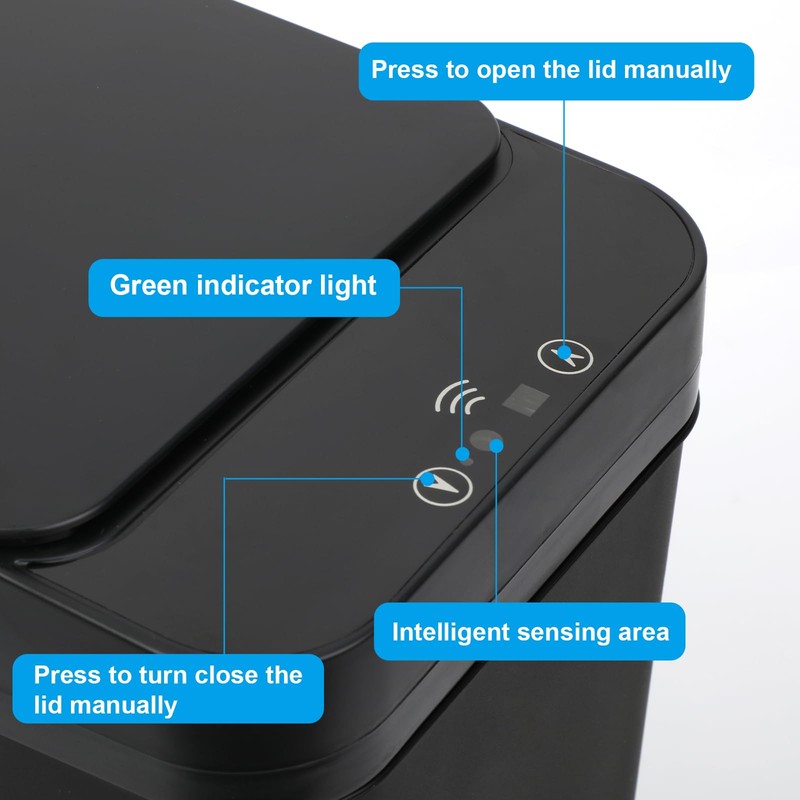 QSFWCSM 2 Pack Bathroom Trash can,Smart Touchless Trash Can,Automatic Motion