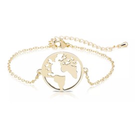Deluxe Pulsera Mapa Mundi Viaje Mundo Aleación Regalo Viajero