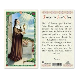 Saint Clare of Assisi Laminated Prayer Card