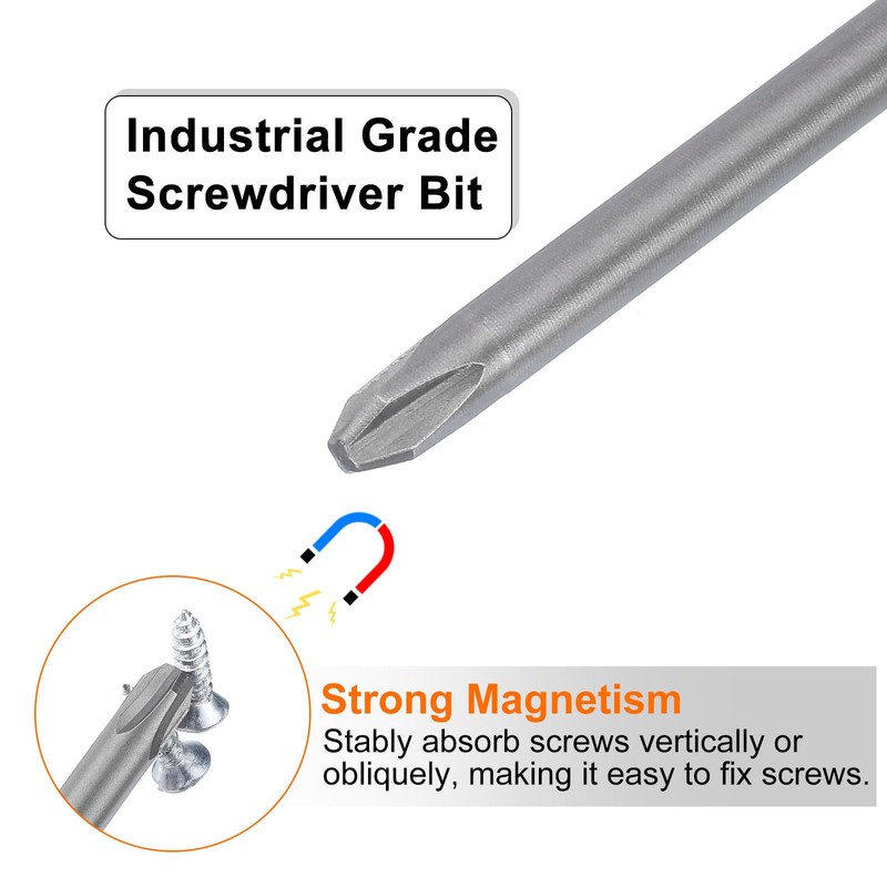 sourcing map 2pcs #2 Phillips Screwdriver Bit PH2 1/4" Hex