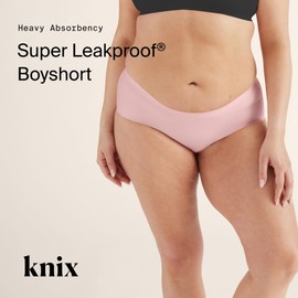 KNIX Super Leakproof No-Show Boyshort - Period Underwear for Women - Machine Washable, Reusable - Rose Water, X-Small (1 Pack)