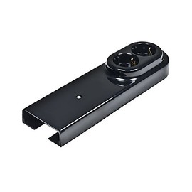 2-Way Surface-Mounted Schuko Socket White or Black (Black)