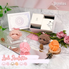 Orentas handgefertigtes Teddyhund-Kerzen-Set & gedrehte Seilkugel Aromatherapie Aromatherapie Duftkerze, Geschenk-Set, Geburtstagsgeschenk, (braun/orange)