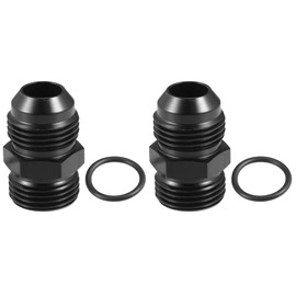 A ABSOPRO 4 pieces AN10 to AN10 fuel distributor adapter screw connection, black