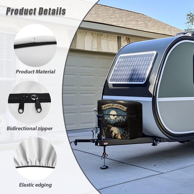 RV Propane Tank Cover Forest Bear Print Waterproof Camper Propane