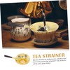 Ciieeo Copper Tea Strainer with Elegant Handle Flower Shape Tea